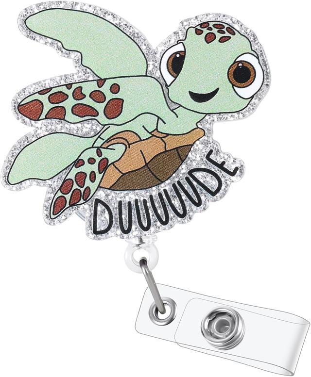 Product image of Funny Turtle Nurse Badge Reel, Cute Work Badge Holder with Retractable Clip, Pediatric Badge Buddy, Nursing Student RN LPN CNA MA Medical Worker Teacher Doctor ID Name Badge Clip Accessories