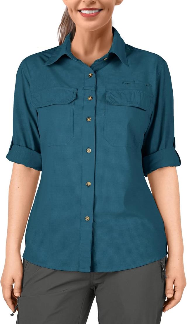 Product image of 33,000ft Women's UPF 50 UV Sun Protection Shirt, Cool Quick Dry Long Sleeve Outdoor Fishing Hiking Safari Travel Shirt