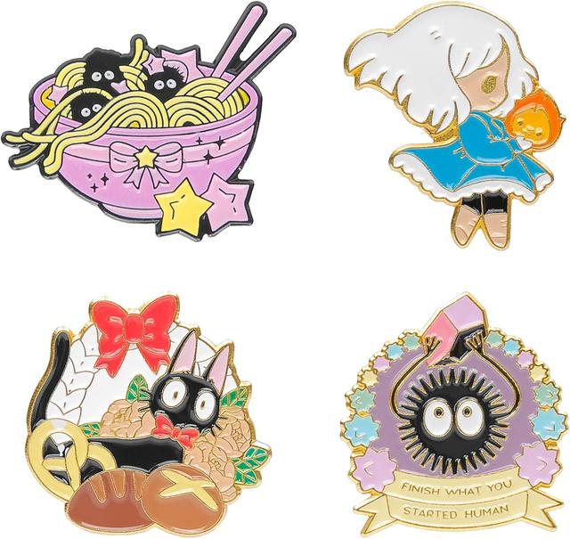 Product image of Cute Enamel Pins for Backpacks, Kawaii Anime Soot Sprites Cat Frog Cartoon Pins for Kids, Lapel Pin Set Badges for DIY Clothing Bags Jackets Jewelry Accessory Decoration Gift