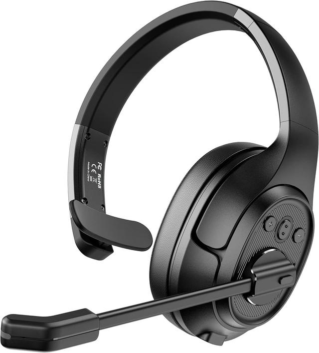 Product image of EKSA Noise Cancelling Trucker Bluetooth Headset with Microphone Wireless AI-Powered ENC Headphones, 99ft Long Range, 30H of Talk Time, All-Day Comfort On Ear Headsets Mute Button