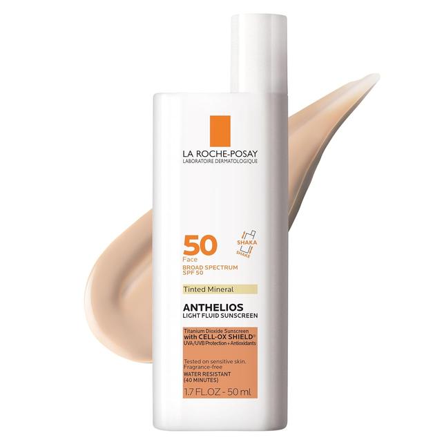 Product image of La Roche-Posay Anthelios Tinted Sunscreen SPF 40+, Broad Spectrum SPF + Antioxidants, Titanium Dioxide & Zinc Oxide Sunscreen, 4 Flexible Shades With No White Cast, Oil Free & Oxybenzone Free