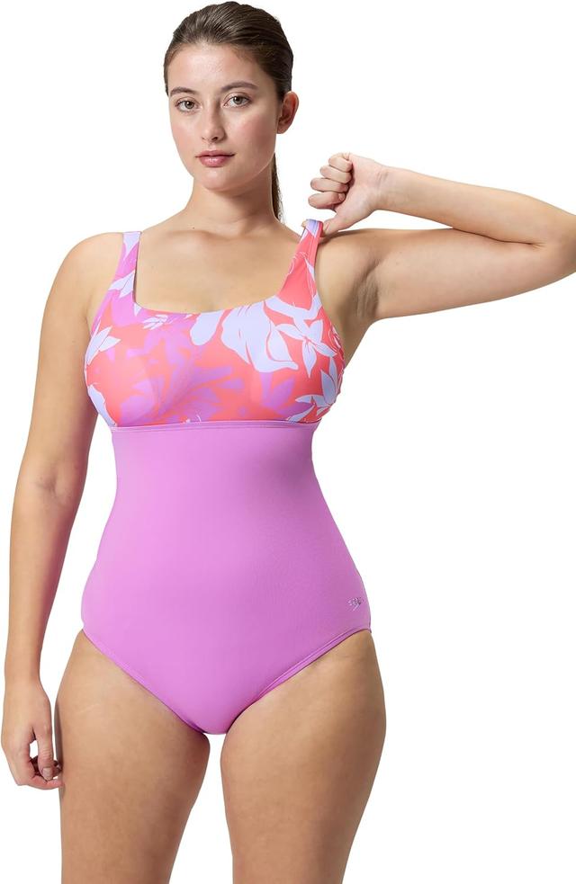 Product image of Speedo Women's Swimsuit One Piece Adjustable Square Neck Moderate Cut