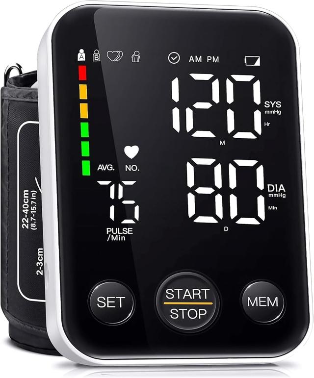 Product image of Oklar Blood Pressure Monitor Upper Arm Monitors for Home Use BP Machine Sphygmomanometer with 2x120 Reading Memory Adjustable Arm Cuff 8.7"-15.7" Large Display with LED Background Light Storage Bag