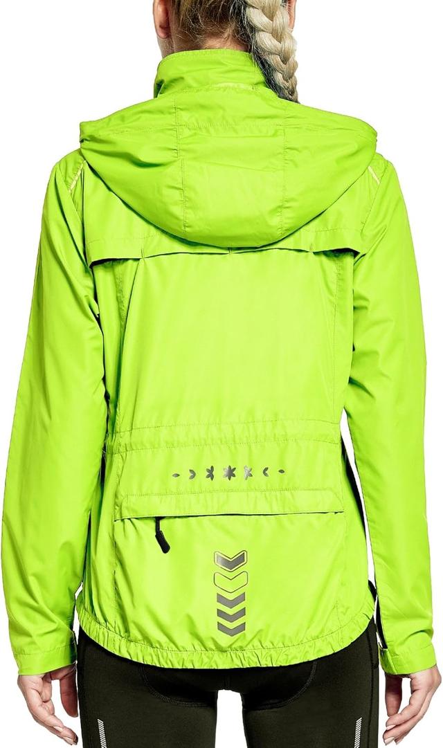 Product image of FitsT4 Sports Women's Cycling Running Jackets Lightweight Windproof Bike Windbreaker Reflective with Hooded