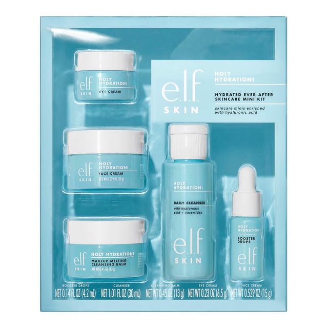 Product image of e.l.f. SKIN Holy Hydration! Hydrated Ever After Skincare Mini Kit, Cleanser, Makeup Remover, Moisturiser & Eye Cream For Hydrating Skin, Airplane-Friendly Sizes