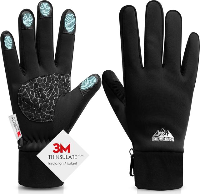Product image of Bruvoalon W429 Winter Gloves for Women & Men - 3M Thermal Insulation & Lycra Fabric Surface & Windproof Coating, Touchscreen, Anti-Slip for Skiing, Running, Cycling, Hiking, Sports, Cold Weather