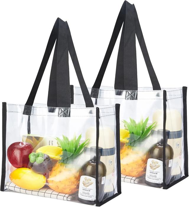 Product image of HAOGUAGUA 2-Pack Clear Tote Bag Stadium Approved 12x12x6, Transparent See Through Clear Tote Bag for Work, Concerts