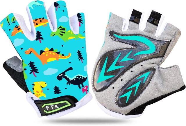 Product image of FIGNER Ten Kids Junior Cycling Gloves Outdoor Sport Road Mountain Bike, Fit Boy Girl Youth Age 2-11, Gel Padding Bicycle Half Finger Pair