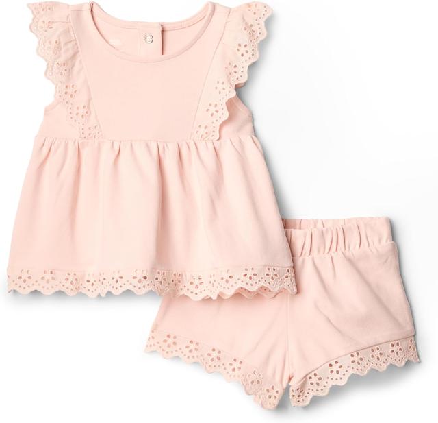 Product image of Amazon Essentials x Sofia Grainge Toddlers and Baby Girls' Eyelet Short & Top Set