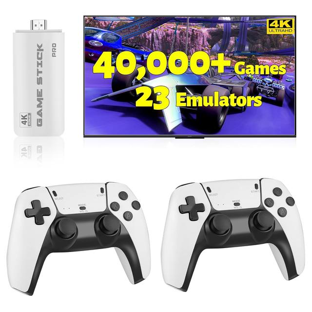 Product image of HRYYDS 2025 Retro Gaming Console Pro 4K HDMI with 40,000+ Built-in Classic Video Games - Plug & Play Game Stick for TV with 2 Wireless Controllers | 23 Emulator Support 64GB