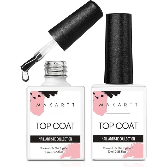 Product image of Makartt Gel Top Coat - 2 PCS No Wipe Top Coat Gel Nail Polish High Glossy Shine Finish Long Lasting, 10ML Clear Soak Off UV Nail Lamp, Salon Quality Art Design for Home Use Beauty Gift
