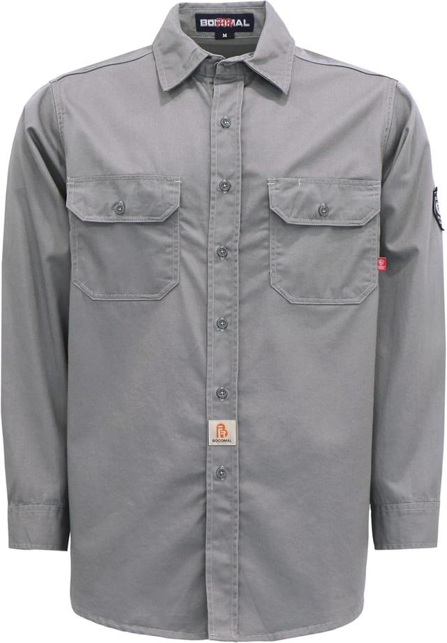 Product image of BOCOMAL FR Shirts 6.25oz Lightweight Welding Shirts Flame Resistant Men's Fire Retardant Shirt