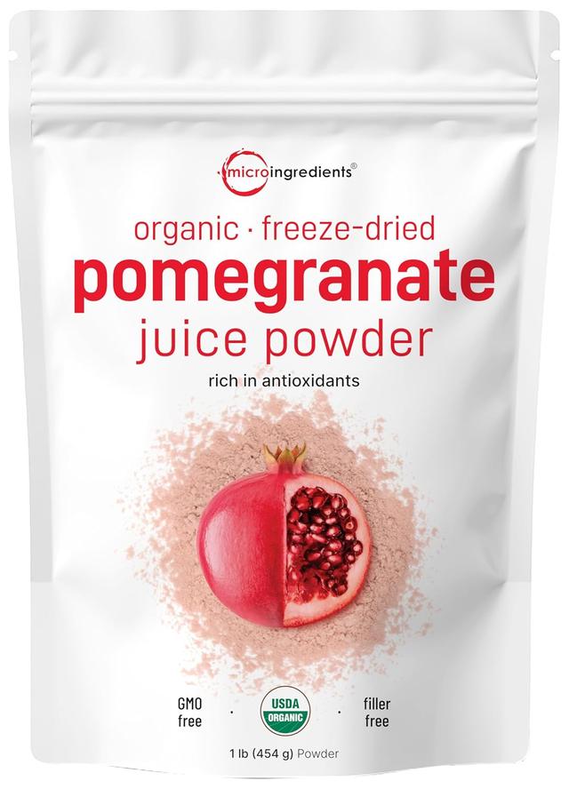 Product image of Organic Pomegranate Juice Powder, 1 Pound | 100% Natural Fruit Powder | Freeze Dried & Cold Pressed | No Sugar & Additives | Great Flavor for Drinks, Smoothie, & Beverages | Non-GMO & Vegan Friendly