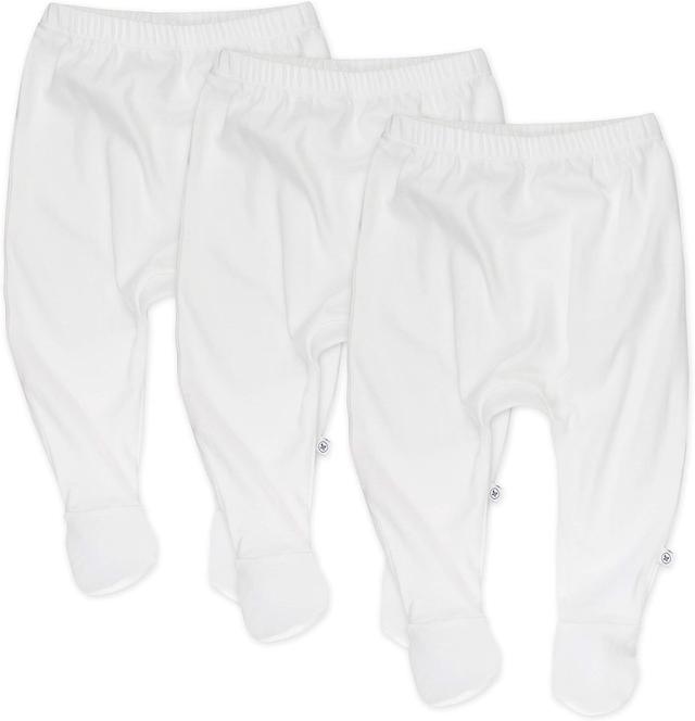 Product image of HonestBaby 3-Pack Footed Pants Roomy Fit Pull on Bottoms 100% Organic Cotton for Infant Baby Boys, Girls, Unisex