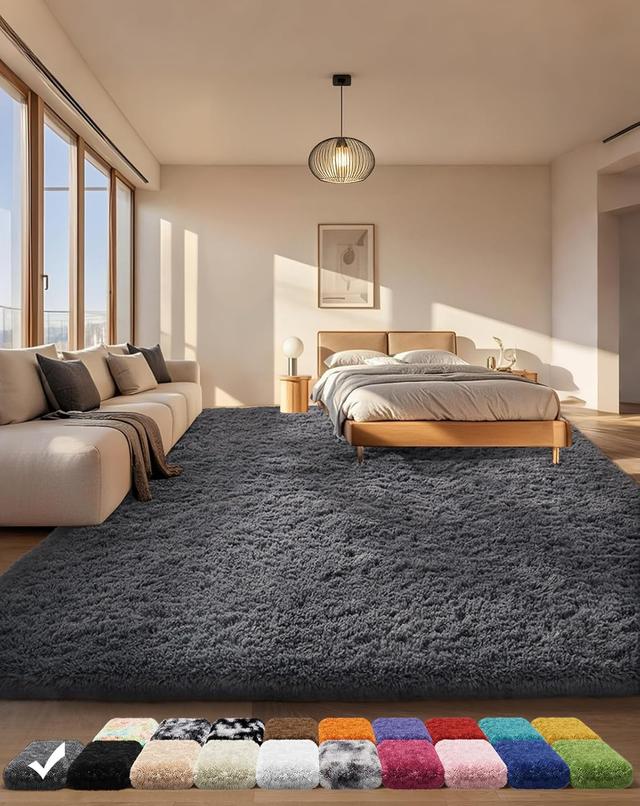 Product image of Ophanie Area Rugs for Bedroom Living Room, Grey Fluffy Fuzzy Shag Shaggy Soft Plush Carpet, 4x6 Indoor Floor Gray Rug for Kids Home Dorm Decor Aesthetic