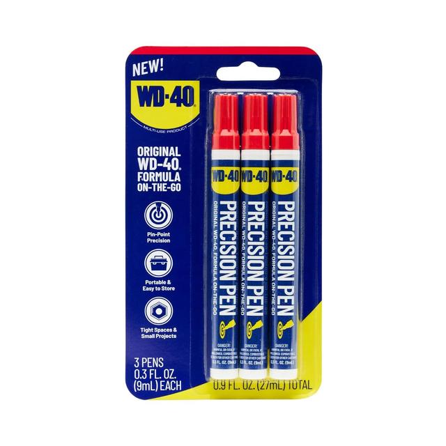 Product image of WD-40 Original Formula- Precision Pen On-The-Go, Lubrication with Pin-Point Precision, Controlled Flow. Portable, Easy to Hold, Easy to Store, Ideal for Small and Tights Spaces, 0.3 fl oz [3-Pack]