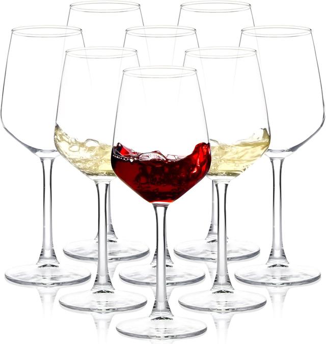 Product image of Wine Glasses Set of 8, 12oz Clear Red/White, Long Stem Wine Glasses for Party, Wedding and Home