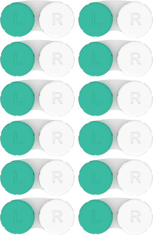 Product image of Contact Lens Cases 12 Pack. One Year Bulk Supply. Protect Your Eyes by Changing Your Lens Case Monthly (Green)