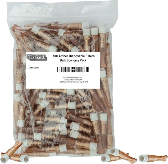 Product image of TarGard Venturi Style Disposable Filters | 800-1,000+ Cigarettes Filtered per 100 Pack | Effective XL Filter, Not Just A Holder | Amber