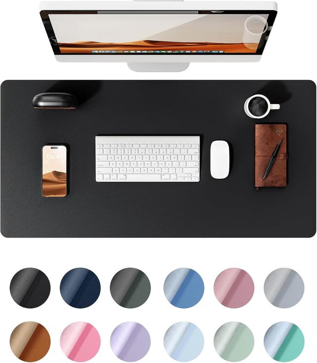 Product image of YSAGi Leather Desk Pad Protector, Office Desk Mat, Large Mouse Pad, Non-Slip PU Leather Desk Blotter, Laptop Desk Pad, Waterproof Desk Writing Pad for Office and Home (Black, 23.6" x 13.8")