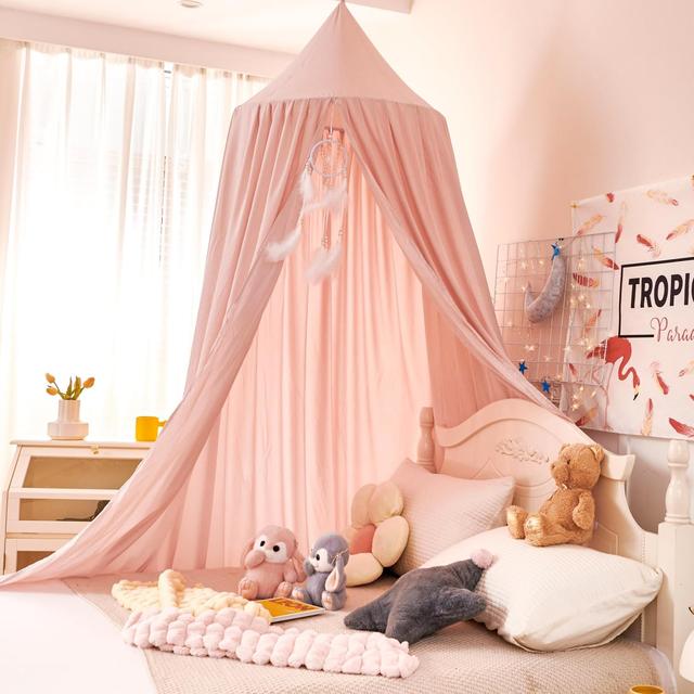 Product image of dix-rainbow Princess Decor Canopy for Kids Bed, Soft and Durable Bed Canopy for Girls Room Tent Canopy Dreamy Mosquito Net Bedding, Children Reading Nook Canopies Indoor