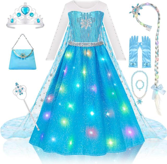 Product image of Meland Princess Dresses for Girls - Princess Costume with Long Cape for Girls Age 3-10 Year Old for Birthday Halloween Party