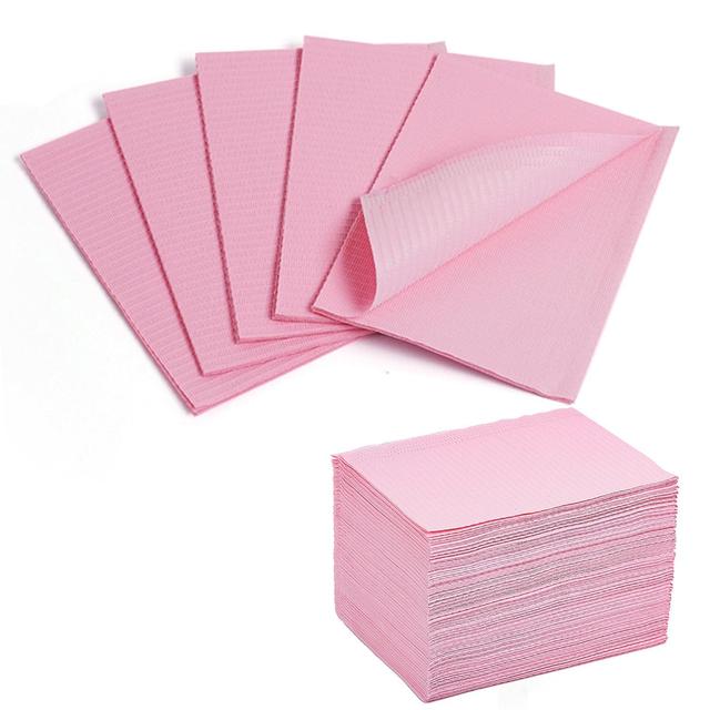 Product image of Makartt Disposable Nail Mats: 50Pcs Pink Fordable Nail Paper Towels for Table Acrylic Nail Practice Sheet 3 Ply Waterproof Nail Art Table Mats Clean Pads for Salon Manicure Tattoo