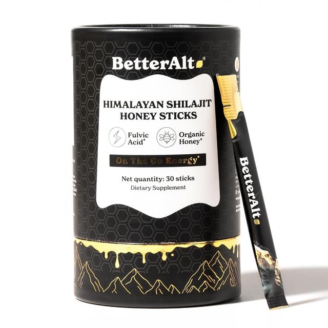 Product image of Better Alt Pure Himalayan Shilajit Sticks with Organic Honey, Saffron | Easy to Consume Shilajit| 30 Sticks for Energy Boost & Immune Support, 85+ Trace Minerals, 75%+ Fulvic Acid