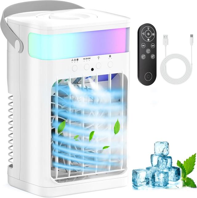 Product image of Portable Air Conditioners,Air Conditioner,Ac Unit with 1500ML Water Tank,2 Spray Ports,3 Wind Speeds,3 Timers,10 kinds of Colorful Lights,Portable Ac Units for Room Camping Car Office