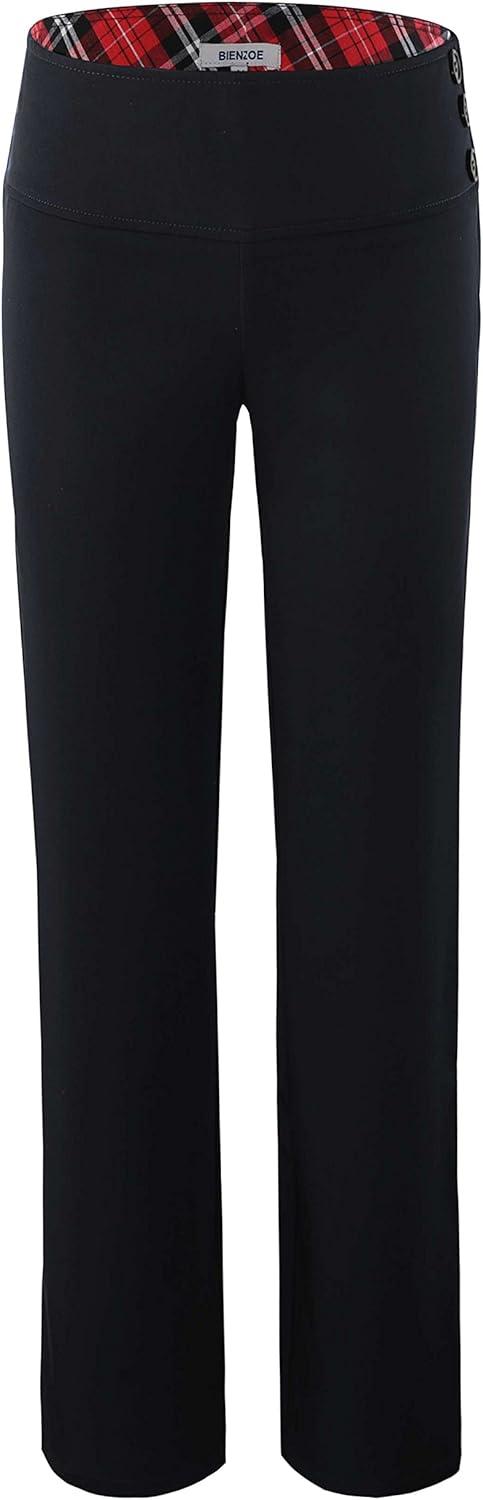 Product image of Bienzoe Girls School Uniform Pant: Kids Adjustable Waist Durable Straight Leg Dress Trouser