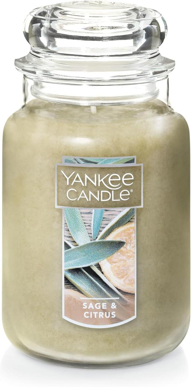 Product image of Yankee Candle Sage & Citrus Scented, Classic 22oz Large Jar Single Wick Candle, Over 110 Hours of Burn Time, Ideal for Home Decor and Gifts