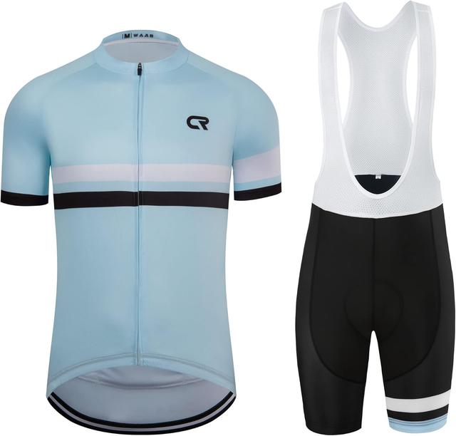 Product image of Coconut Ropamo CR Men's Cycling Jersey Set Road Bike Jersey Zipper Pocket Short Sleeves Cycling Kits Bib Shorts 3D Padded
