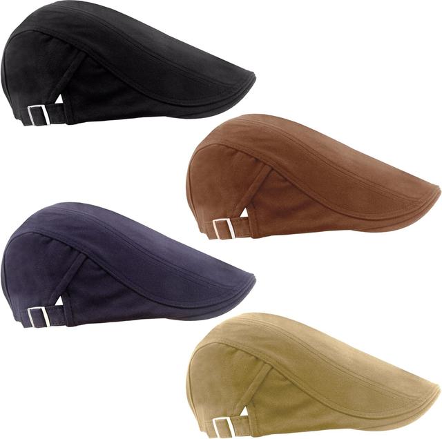 Product image of 4 Pack Newsboy Flat Caps Cabbie Driving Cap Newsboy Hat for Men Outdoor Activities Costume Accessory, 4 Colors