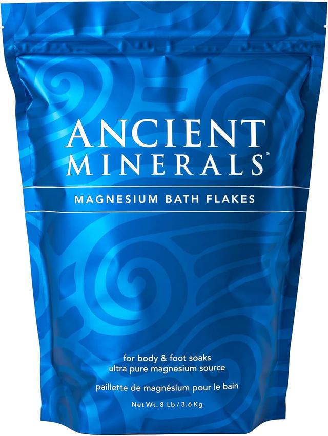 Product image of Ancient Minerals Magnesium Bath Flakes - Bathing Alternative to Epsom Salt - Soak in Natural Salts - High-Absorption Efficiency for Relaxation, Wellness & Muscle Relief - 8 lbs