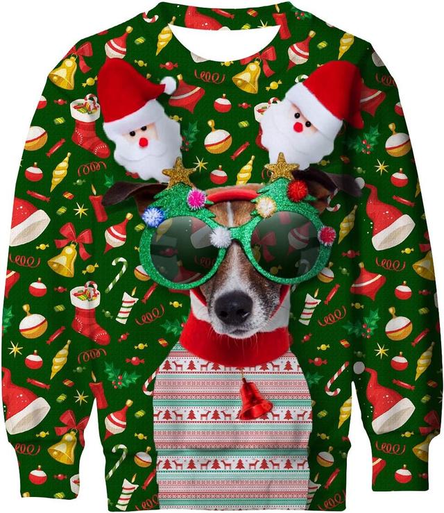 Product image of Lovekider Kids Christmas Ugly Sweater Shirt Boys Funny 3D Xmas Pullover Sweatshirt Inner Fleece Size 4-16