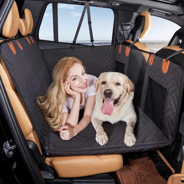 Product image of YJGF Back Seat Extender,Dog Seat Cover for Back Seat,Hard Bottom Car Seat Cover for Dogs,Dog Hammock for Car,Back Seat Pet Cover for Dogs(Black)
