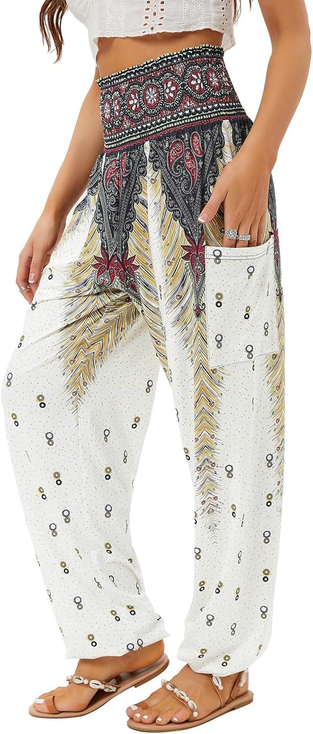 Product image of QIANXIZHAN Women's Harem Pants, High Waist Yoga Boho Trousers with Pockets