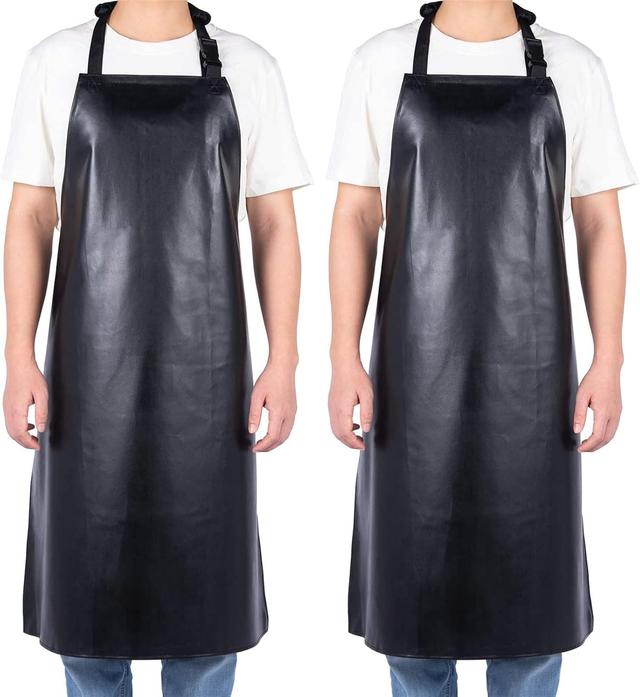 Product image of Homsolver 2 Pack Waterproof Rubber Vinyl Apron for Unisex Adult, Lightweight Chemical Resistant Industrial Work Apron