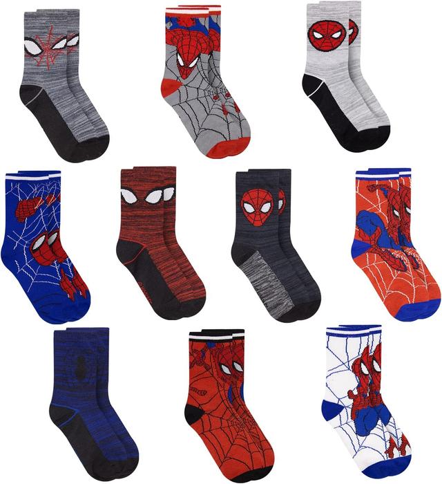 Product image of Marvel Spiderman Boys Socks - 10-Pack Decorative Toddler Socks with Amazing Legends Design