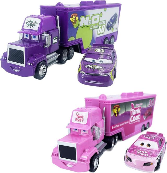 Product image of Portable Mini Toy Car and Truck Set 1:55 Diecast Model Metal Body Racers for Preschool Kids Ages 3+ Years (36+68)