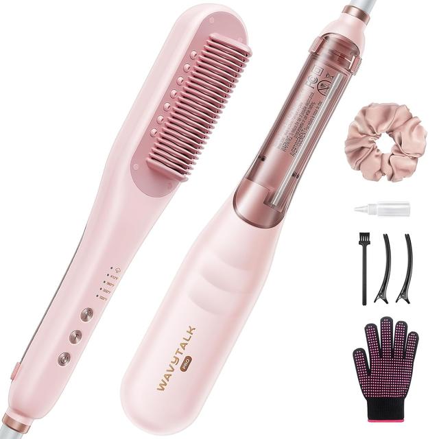 Product image of Wavytalk Pro Steam Hair Straightener Brush, Steamline Pro 3 in 1 Straightening Brush, Steam Reduces Damage, Nourishes Hair, and Expedites Straightening