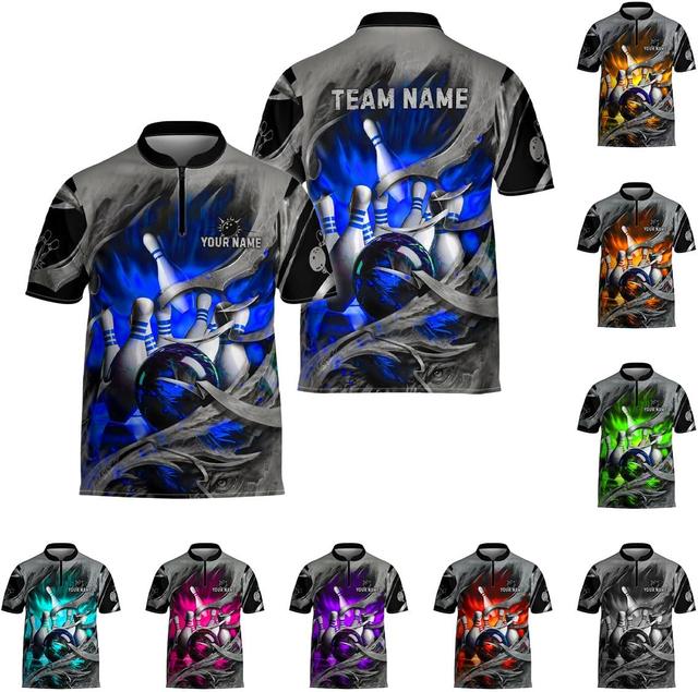Product image of Ligthuy Personalized Bowling Jersey 3D, Bowling Shirts for Team, Bowling Shirt Unisex for Men Women, Bowling Shirts for Men