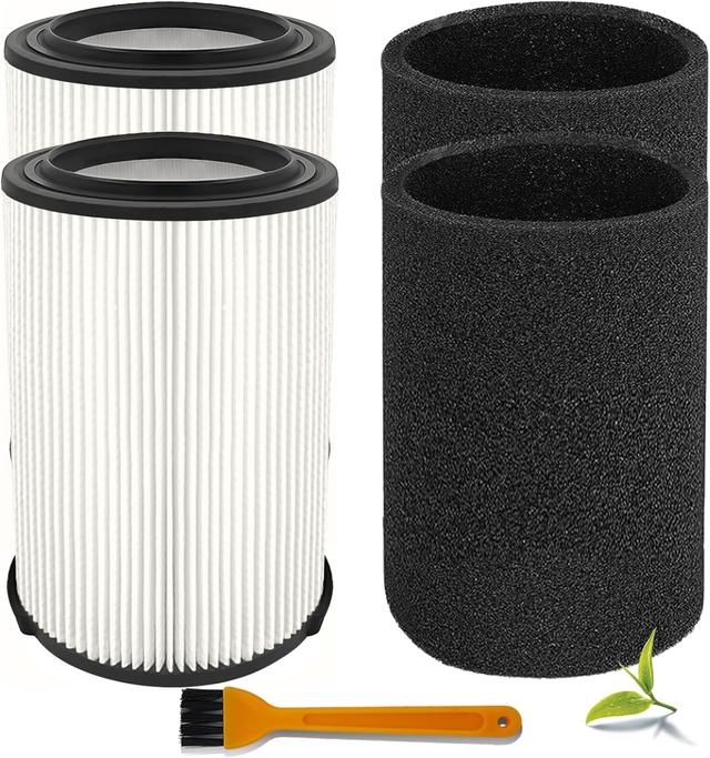 Product image of VF4000 Filter Replacement for Ridgid Shop Vac Filters/ 5-20 Gallon Ridgid Vacuum Filter / 6-9 Gallon Husky Vacuum, with 2x Foam Sleeve-2 Pack