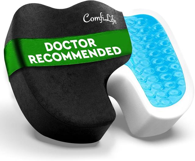 Product image of ComfiLife Premium Gel & Memory Foam Seat Cushion – Doctor Recommended Office Chair Cushion, Car Seat Cushion – Chair Cushions for Back & Sciatica Pain Relief – Seat Cushions for Office & Desk (Black)