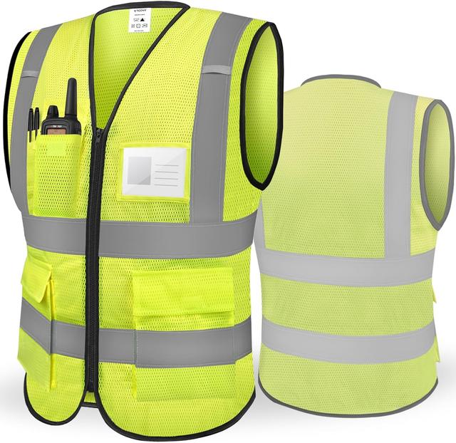 Product image of TICONN Reflective Safety Vest High Visibility Class II Mesh Vest for Women & Men Meets ANSI Standards