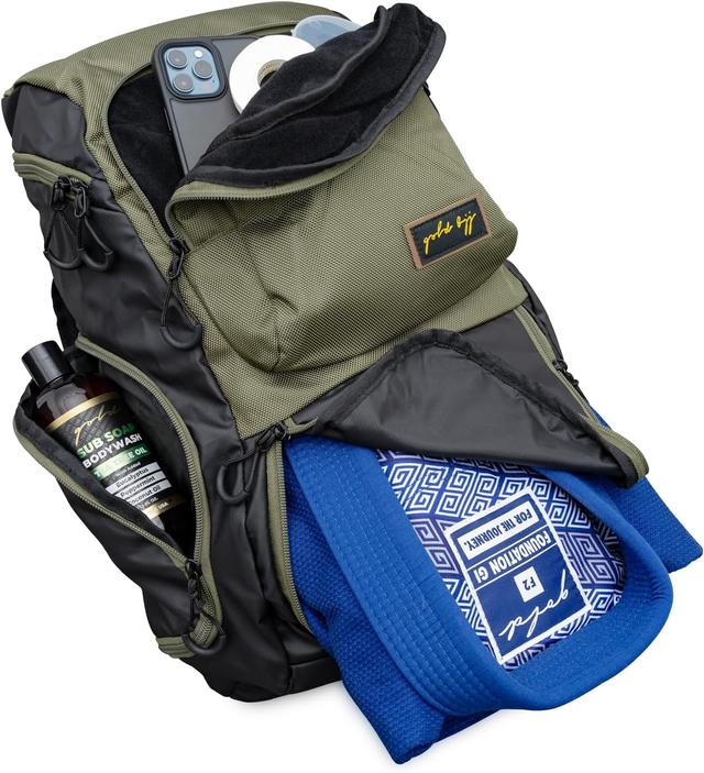 Product image of Gold BJJ Jiu Jitsu Backpack - Heavy Duty Gym Bag with Waterproof Gi Pocket