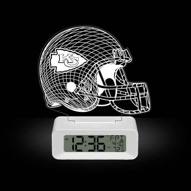 Product image of Game Time Kansas City Chiefs LED Clock - Color Changing NFL 3D Illusion Helmet Acrylic, White Base