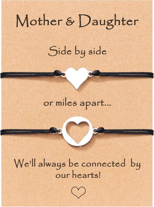 Product image of MANVEN Mothers Day Jewelry Gifts for Mom Daughter Mother Daugther Bracelets Birthday Gifts for Mom Matching Heart Bracelet