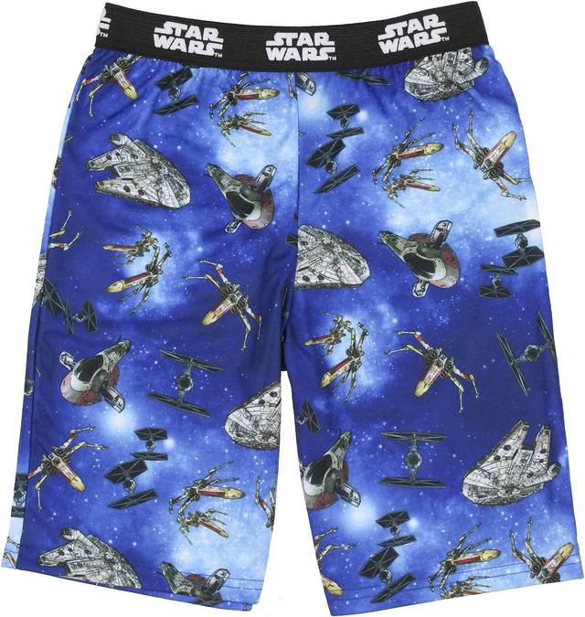 Product image of Star Wars Boys' Youth Starfighters Millennial Falcon Tie Fighter Allover Pattern Pajama Sleep Shorts (SM, 4/5)