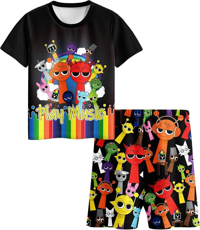 Product image of Boys Shirts and Pants 2Pcs Sets Kids Music Game Tee Pants for 5-12 Year Adventure Dailyl Child Outfit